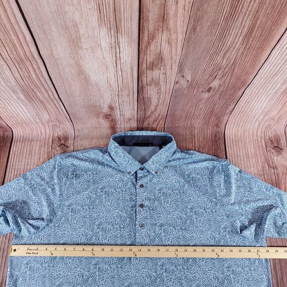 Greyson Mens Size XXL Den of Thieves Wolf Blue Short Sleeve Golf Polo Shirt - Picture 11 of 13